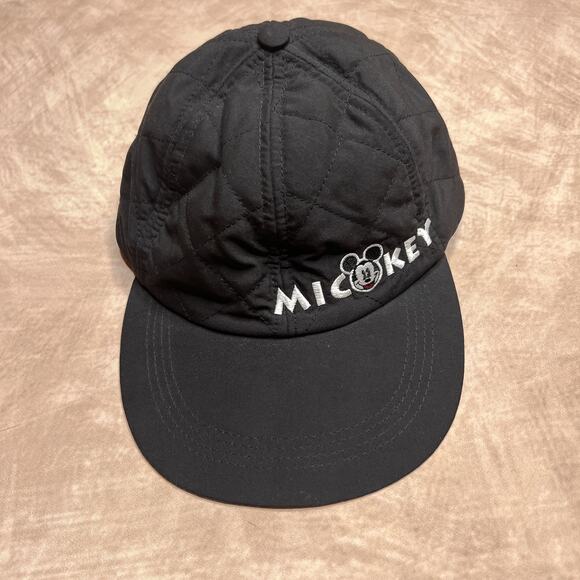 Vintage 90s Mickey & Co Quilted Baseball Cap Disney Embroidery Black Fresh Caps - Picture 8 of 9